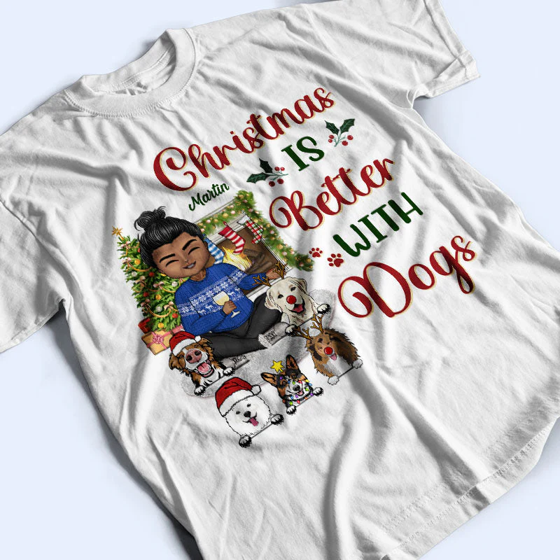Just A Girl Boy Who Loves Dogs And Christmas - Christmas Gift For Dog Lovers - Personalized Custom Hoodie - Image 3