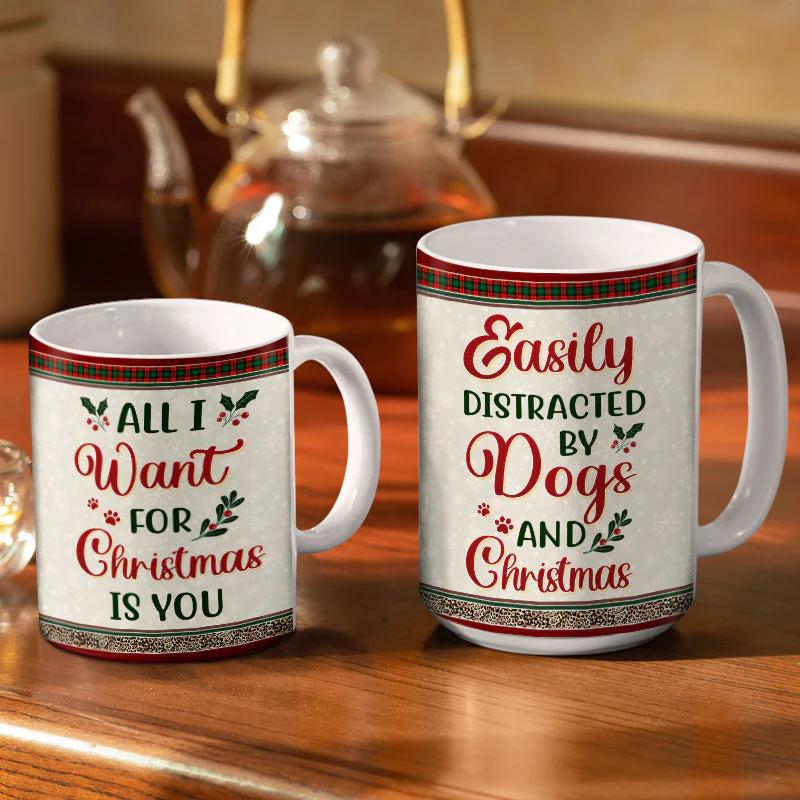 Just A Girl Boy Who Loves Dogs And Christmas - Christmas Gift For Dog Lovers - Personalized Custom White Edge-to-Edge Mug - Image 3
