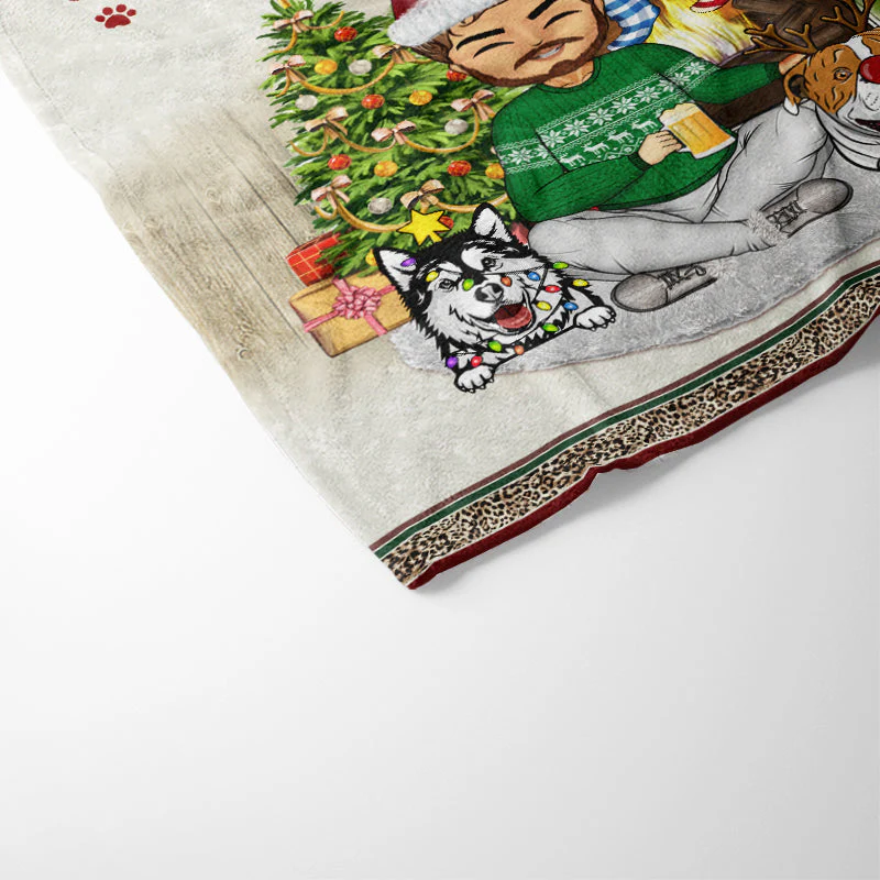 Just A Girl Boy Who Loves Dogs Cats And Christmas - Christmas Gift For Dog Lovers And Cat Lovers - Personalized Custom Fleece Blanket - Image 3