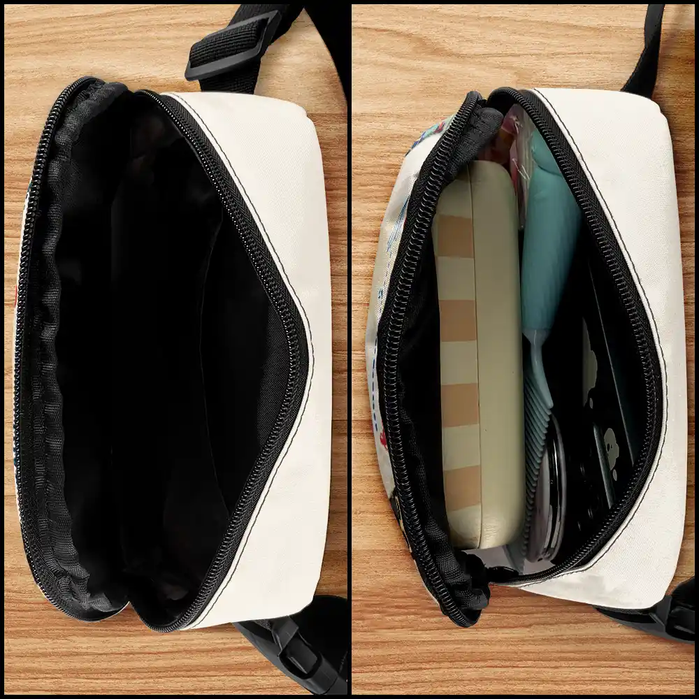 Just A Girl Boy Who Loves Dogs & Traveling - Personalized Crossbody Belt Bag - Image 4
