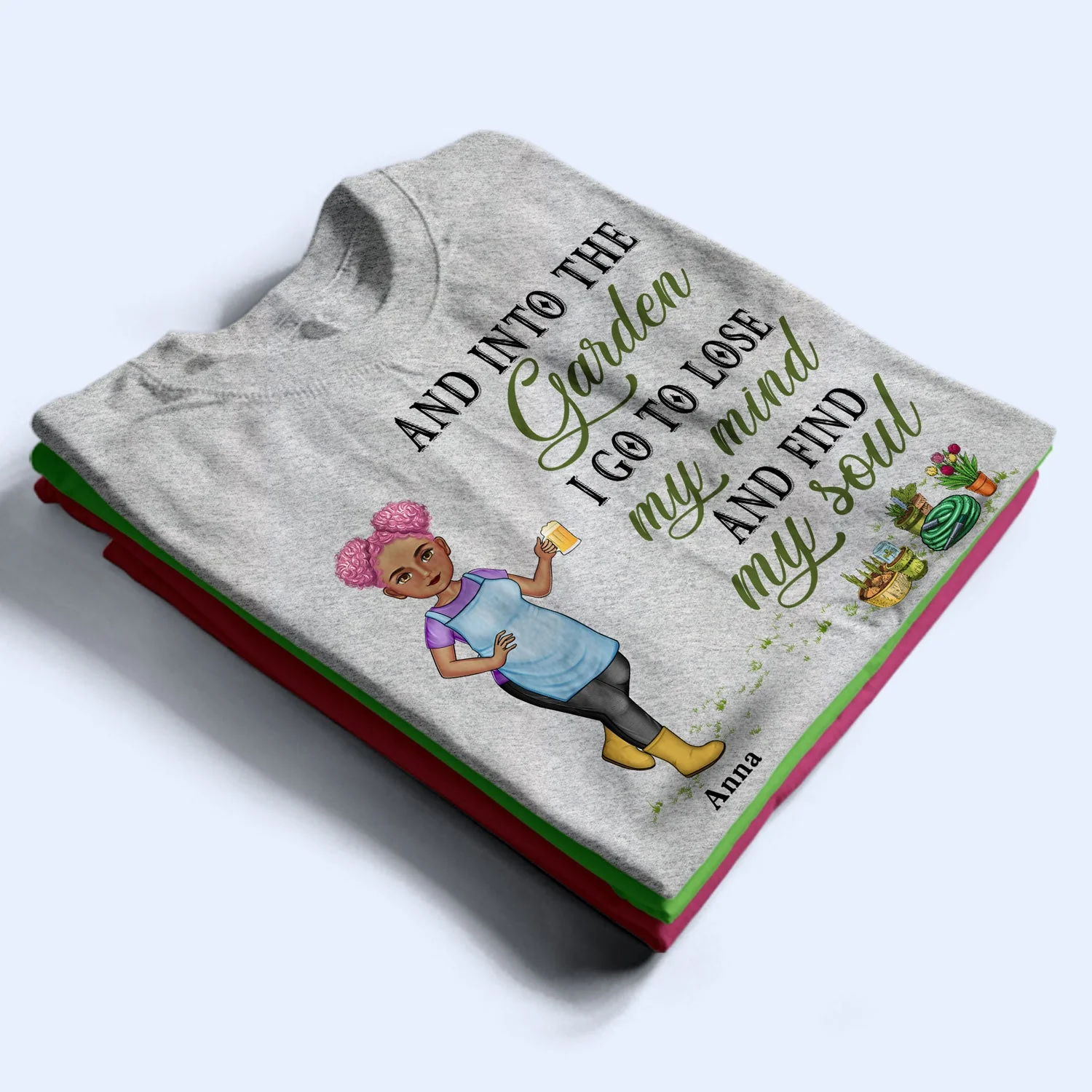 Just A Girl Boy Who Loves Gardening - Birthday, Loving Gift For Yourself, Women, Men, Plant Lovers - Personalized Custom T Shirt - Image 2