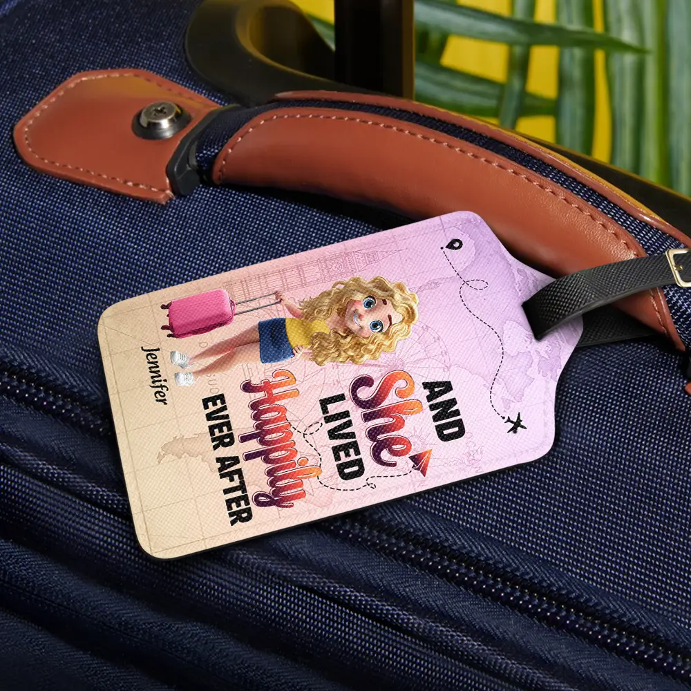 Just A Girl Boy Who Loves Traveling 3D Effect - Personalized Luggage Tag - Image 2
