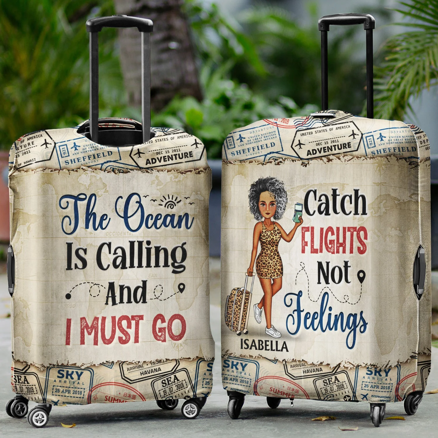 Just A Girl Boy Who Loves Traveling Adventure - Gift For Traveling Lovers - Personalized Custom Luggage Cover - Image 2