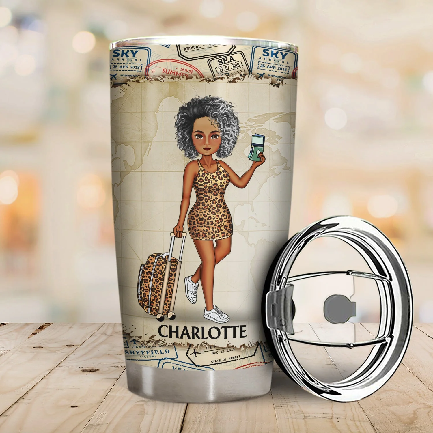 Just A Girl Boy Who Loves Traveling Adventure - Gift For Traveling Lovers - Personalized Custom Tumbler - Image 2