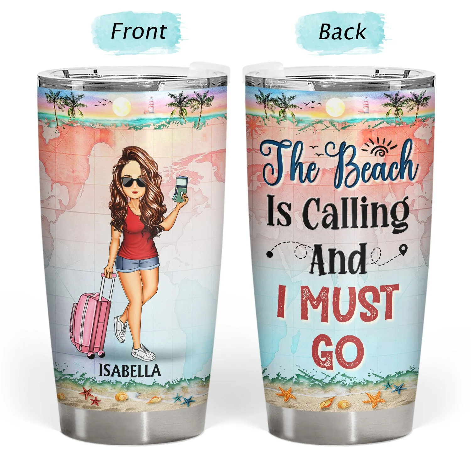 Just A Girl Boy Who Loves Traveling Adventure - Gift For Traveling Lovers - Personalized Custom Tumbler - Image 3