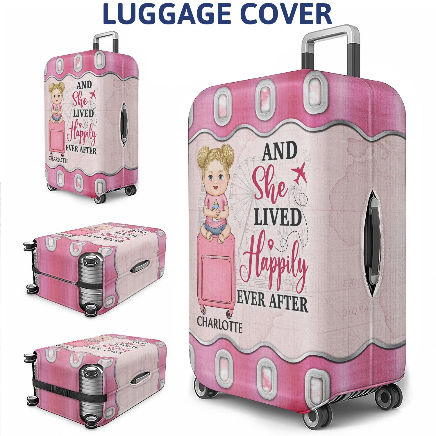 Just A Girl Boy Who Loves Traveling Cruising - Birthday Gift For Him, Her, Kid, Friends, Family, Trippin', Vacation Lovers - Personalized Custom Luggage Cover - Image 3