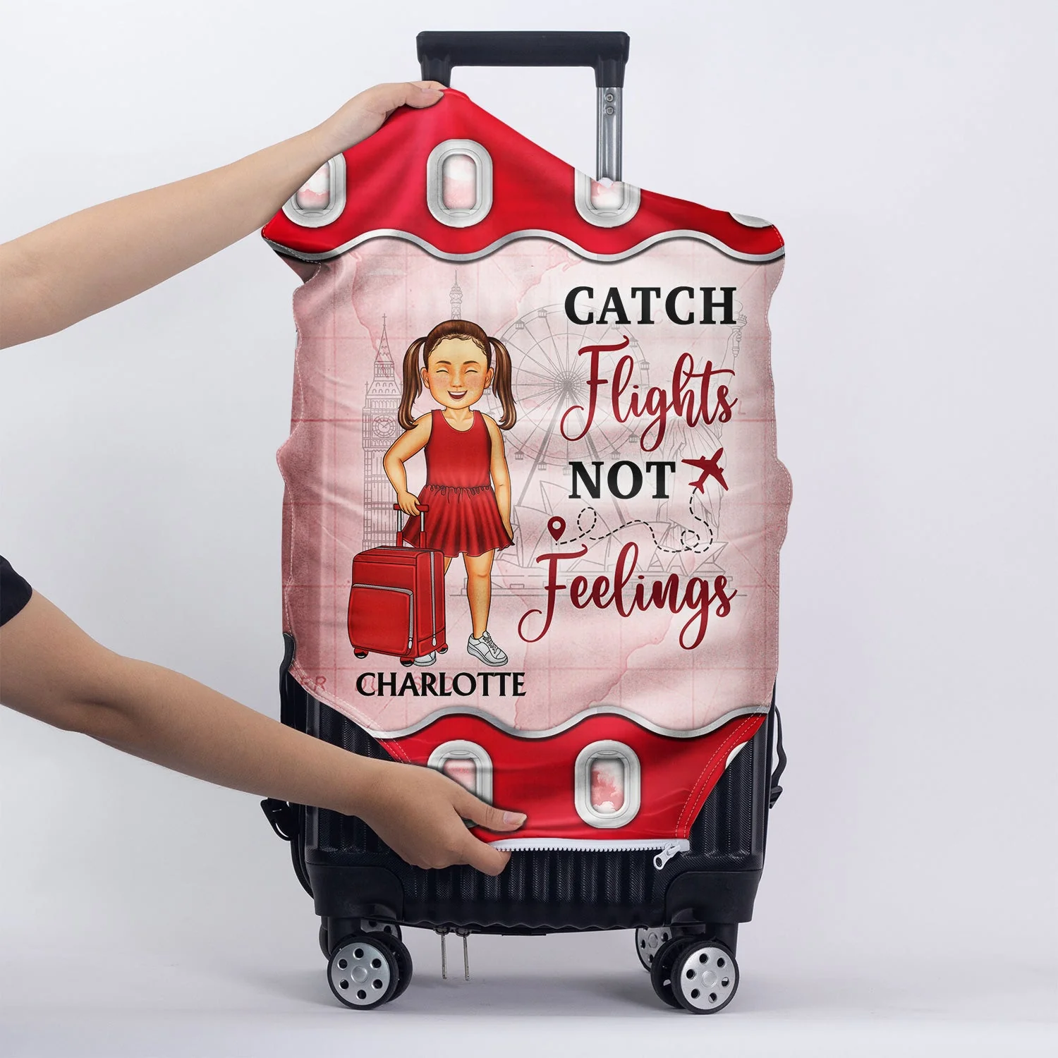 Just A Girl Boy Who Loves Traveling Cruising - Birthday Gift For Him, Her, Kid, Friends, Family, Trippin', Vacation Lovers - Personalized Custom Luggage Cover - Image 5