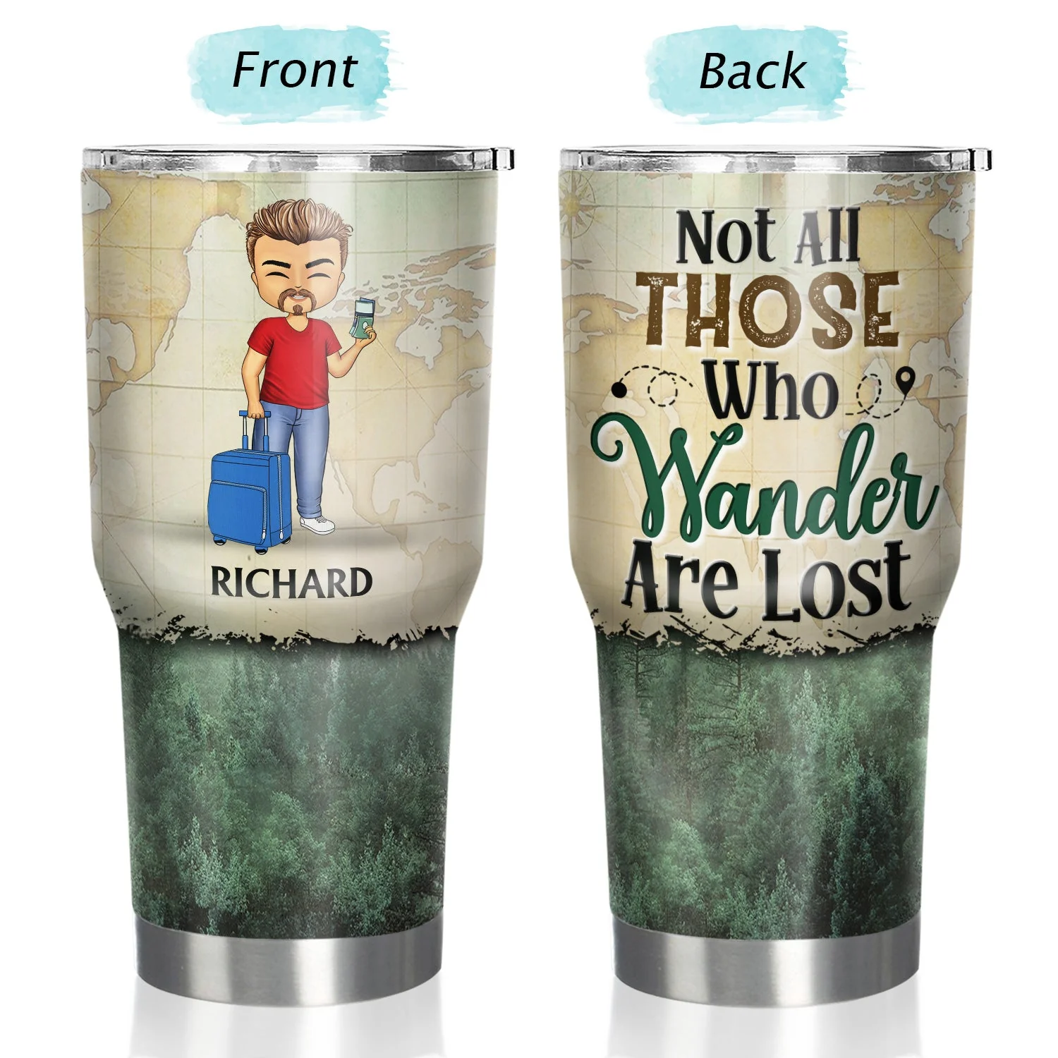 Just A Girl Boy Who Loves Traveling Cruising - Birthday Gift For Him, Her, Trippin', Vacation Lovers - Personalized Custom 30 Oz Tumbler - Image 3