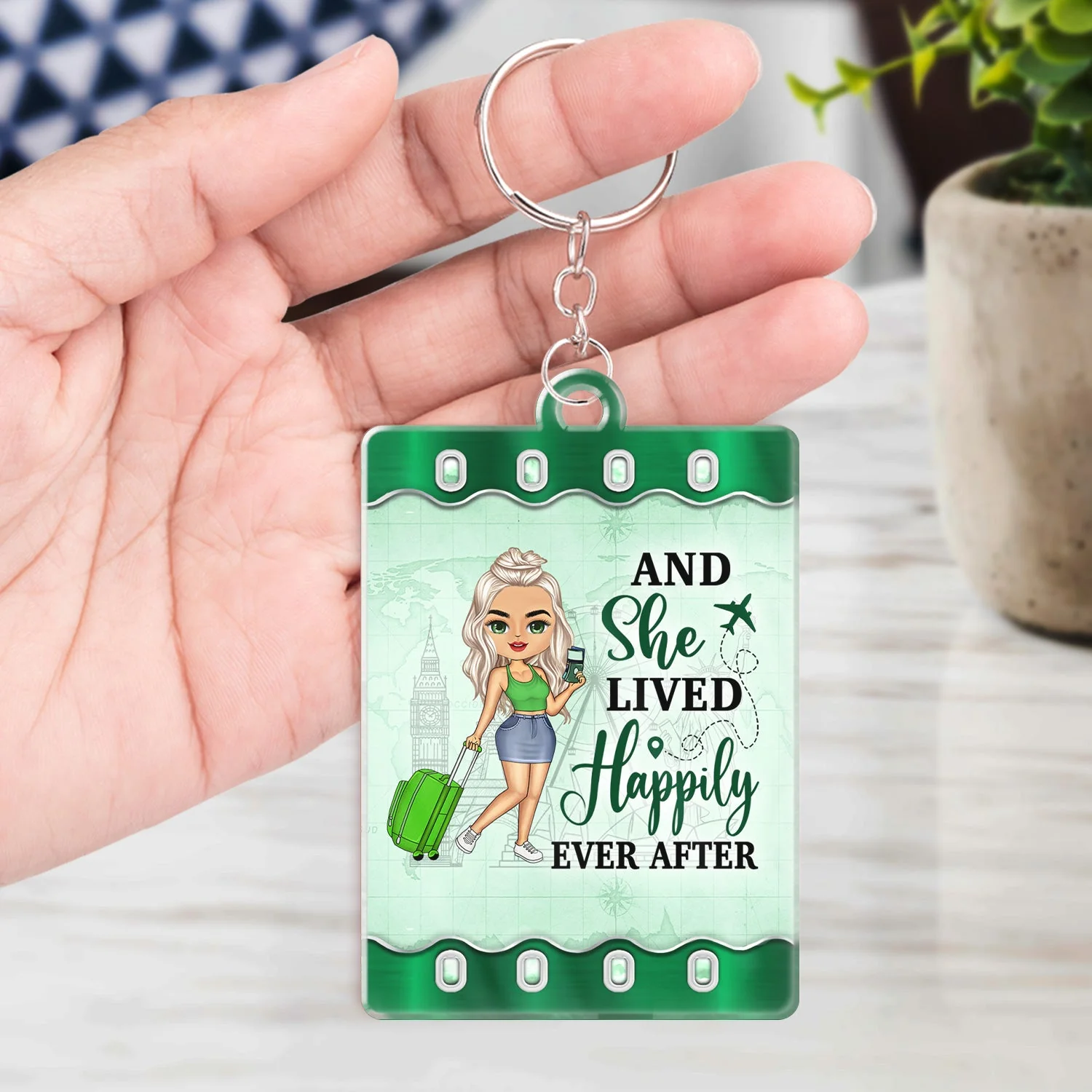 Just A Girl Boy Who Loves Traveling Cruising - Birthday Gift For Travel Lovers - Personalized Custom Acrylic Keychain - Image 4