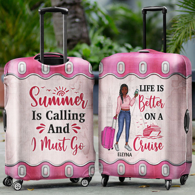 Just A Girl Boy Who Loves Traveling Cruising - Gift For Traveling Lovers - Personalized Custom Luggage Cover - Image 2