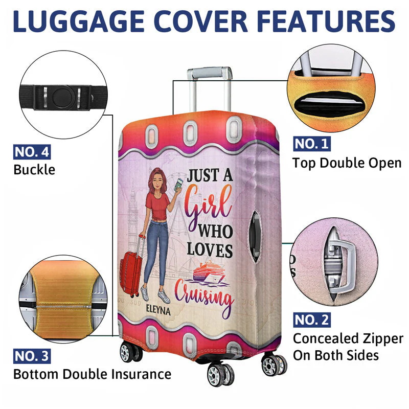 Just A Girl Boy Who Loves Traveling Cruising - Gift For Traveling Lovers - Personalized Custom Luggage Cover - Image 4