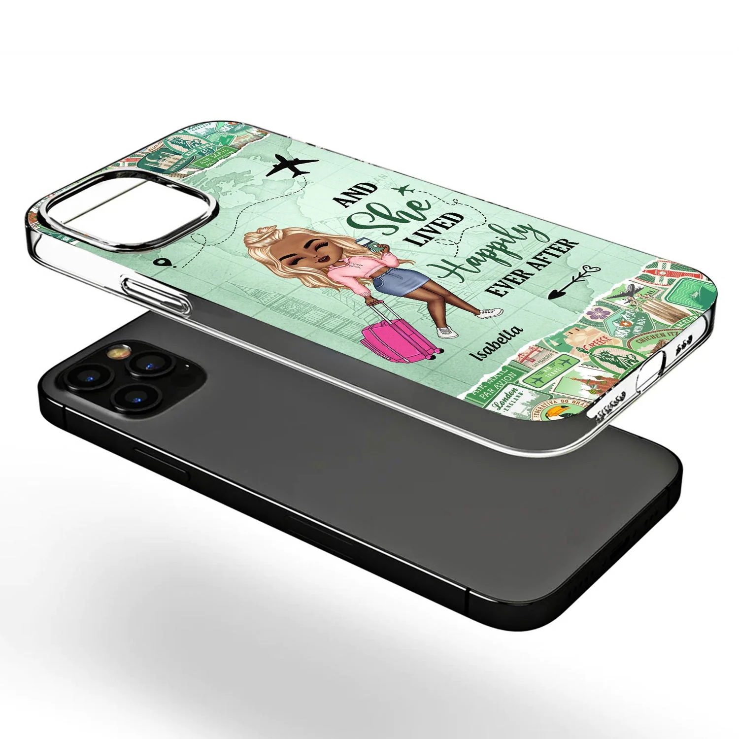 Just A Girl Boy Who Loves Traveling - Gift For Travel Lovers - Personalized Clear Phone Case - Image 3