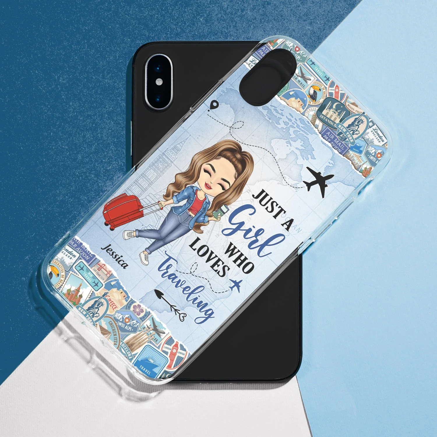 Just A Girl Boy Who Loves Traveling - Gift For Travel Lovers - Personalized Clear Phone Case - Image 5