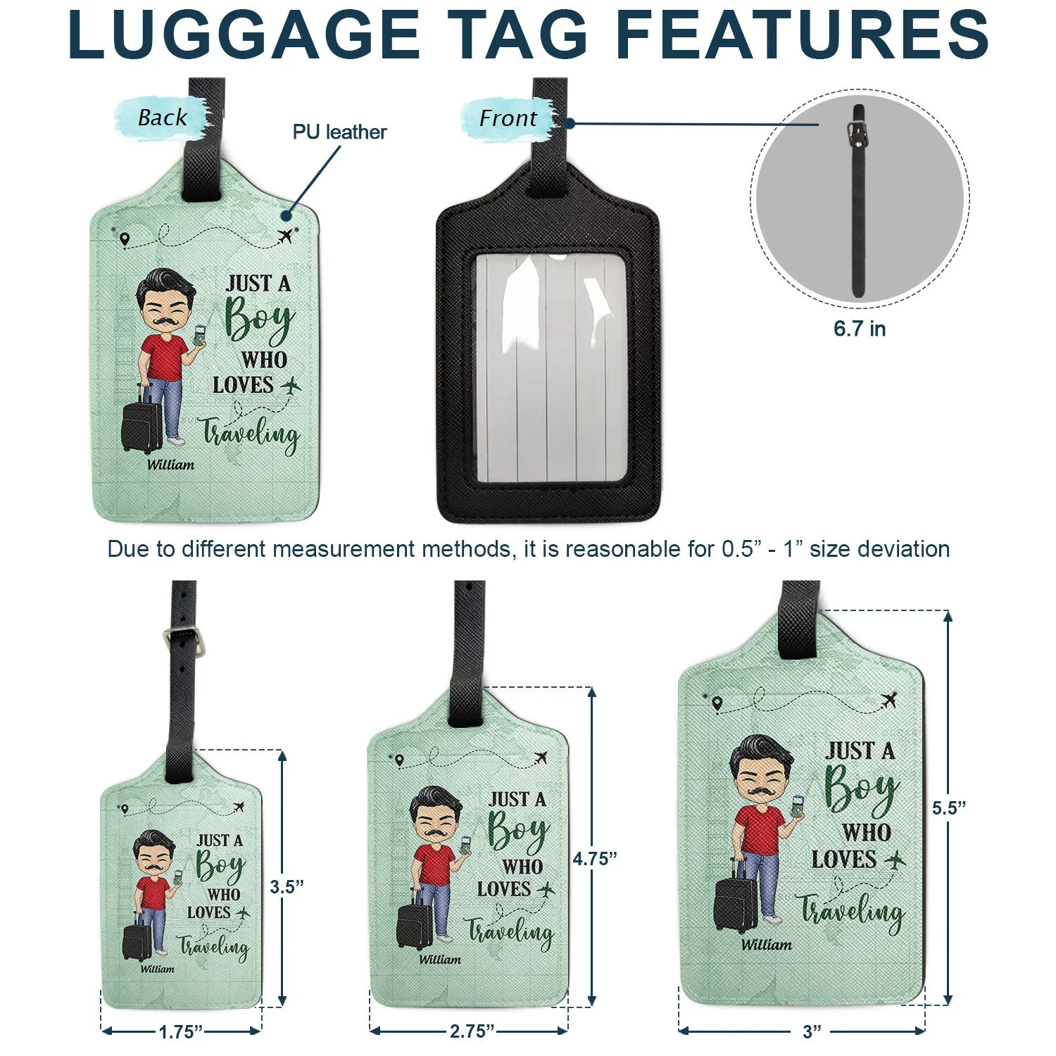 Just A Girl Boy Who Loves Traveling - Gift For Traveling Lovers - Personalized Combo Luggage Cover And Luggage Tag - Image 4