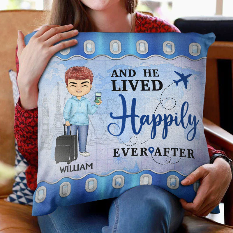 Just A Girl Boy Who Loves Traveling - Gift For Traveling Lovers - Personalized Custom Pillow - Image 2
