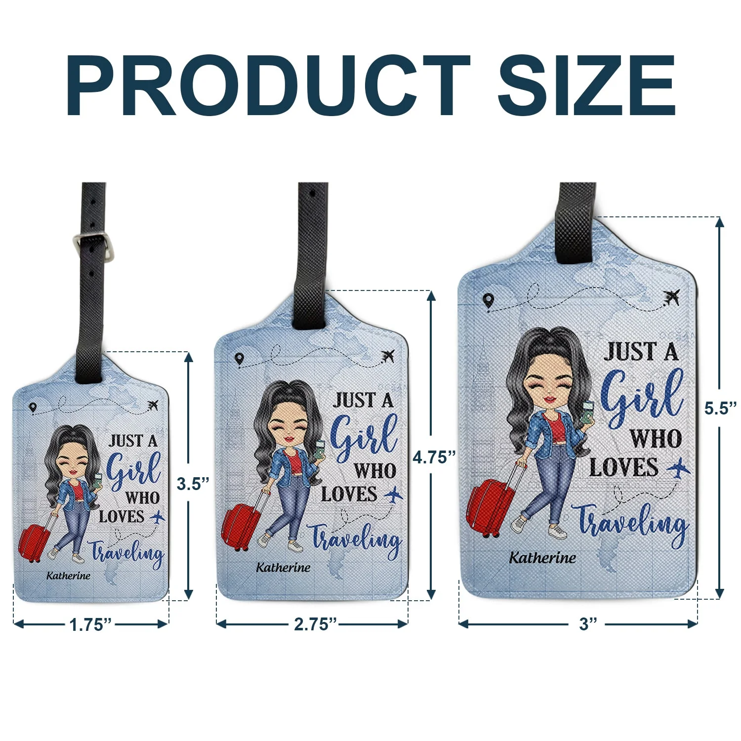 Just A Girl Boy Who Loves Traveling - Gift For Traveling Lovers - Personalized Luggage Tag - Image 5