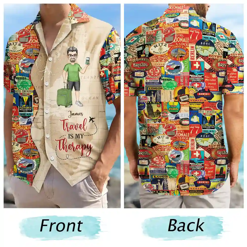 Just A Girl Boy Who Loves Traveling - Personalized Hawaiian Shirt - Image 5
