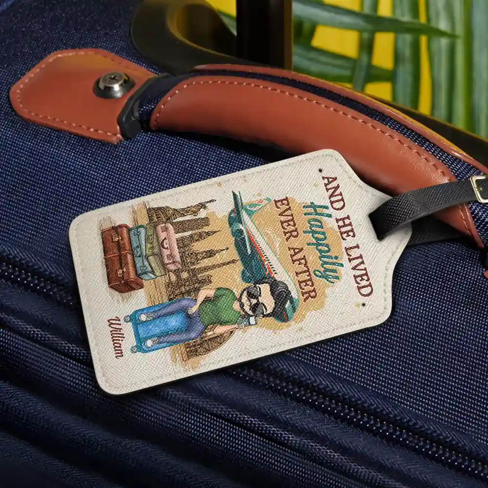 Just A Girl Boy Who Loves Traveling Vintage Style - Personalized Luggage Tag - Image 2