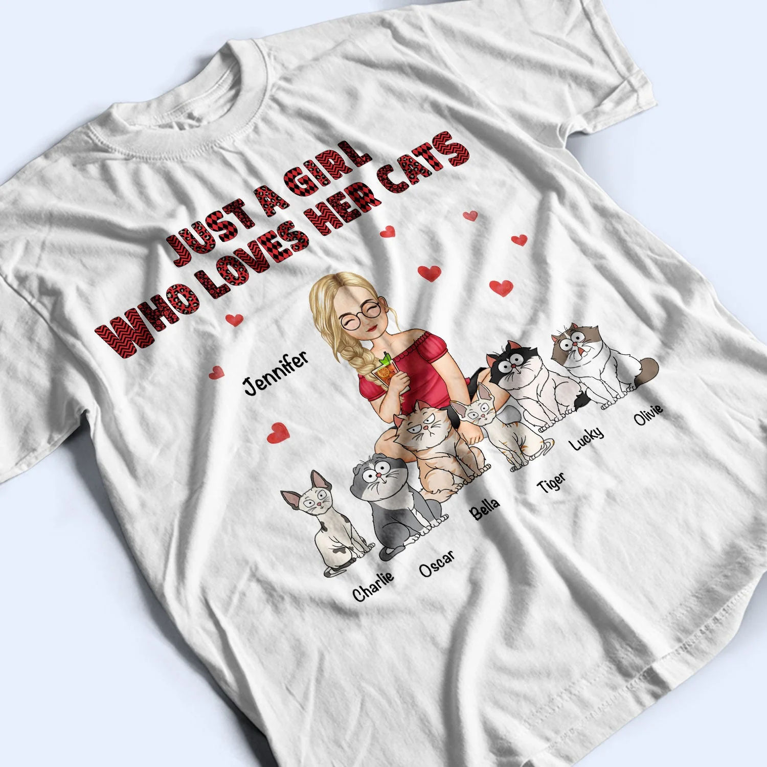 Just A Girl Who Love Cats - Gift For Cat Lovers - Personalized Sweatshirt - Image 3