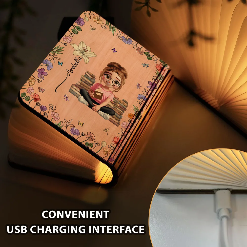 Just A Girl Who Love Reading - Personalized Book Lamp - Image 5
