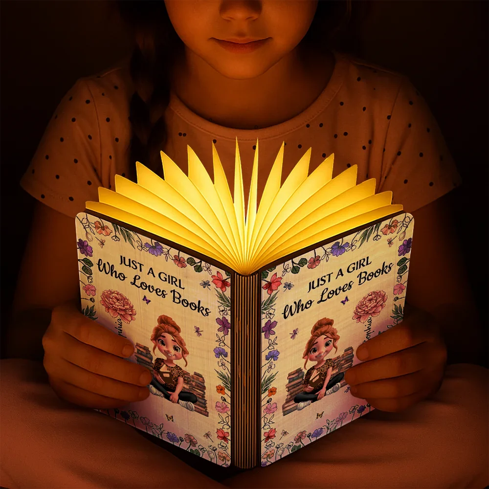 Just A Girl Who Love Reading - Personalized Book Lamp - Image 7