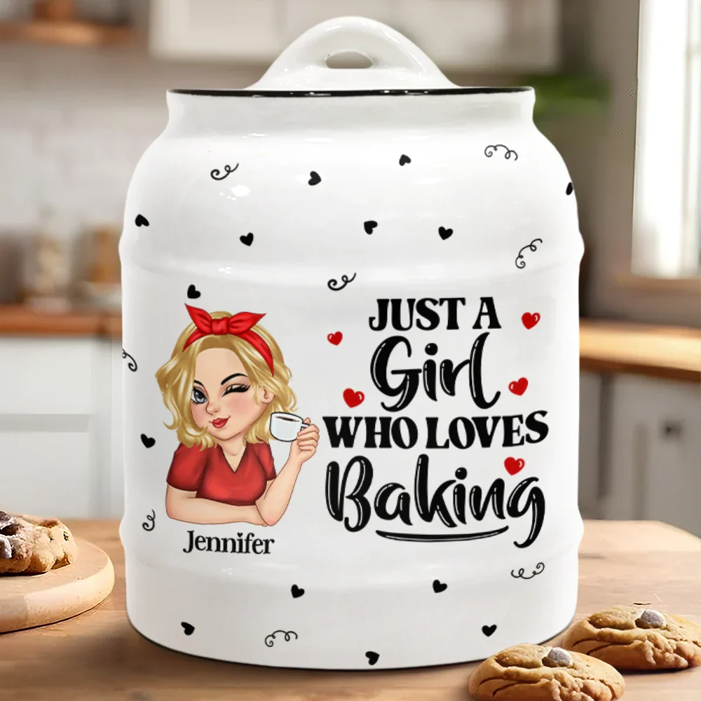 Just A Girl Who Loves Baking - Personalized Cookie Jar