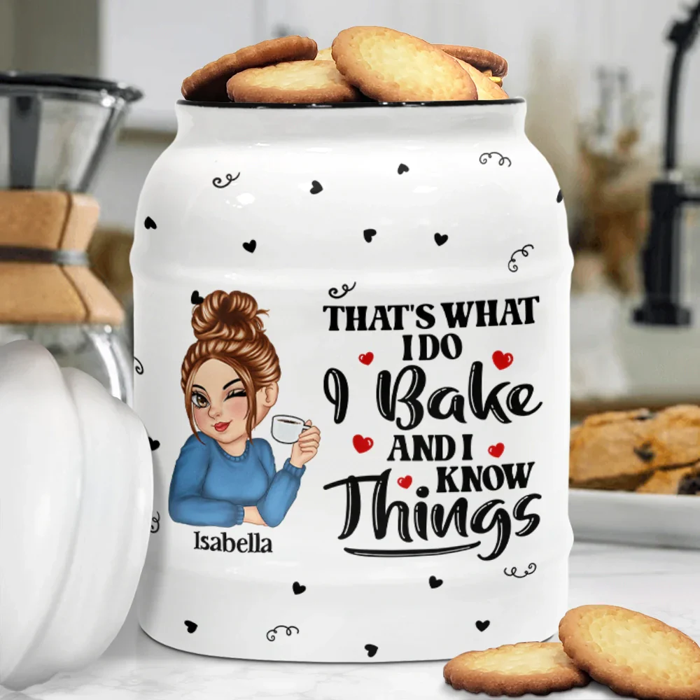 Just A Girl Who Loves Baking - Personalized Cookie Jar - Image 3