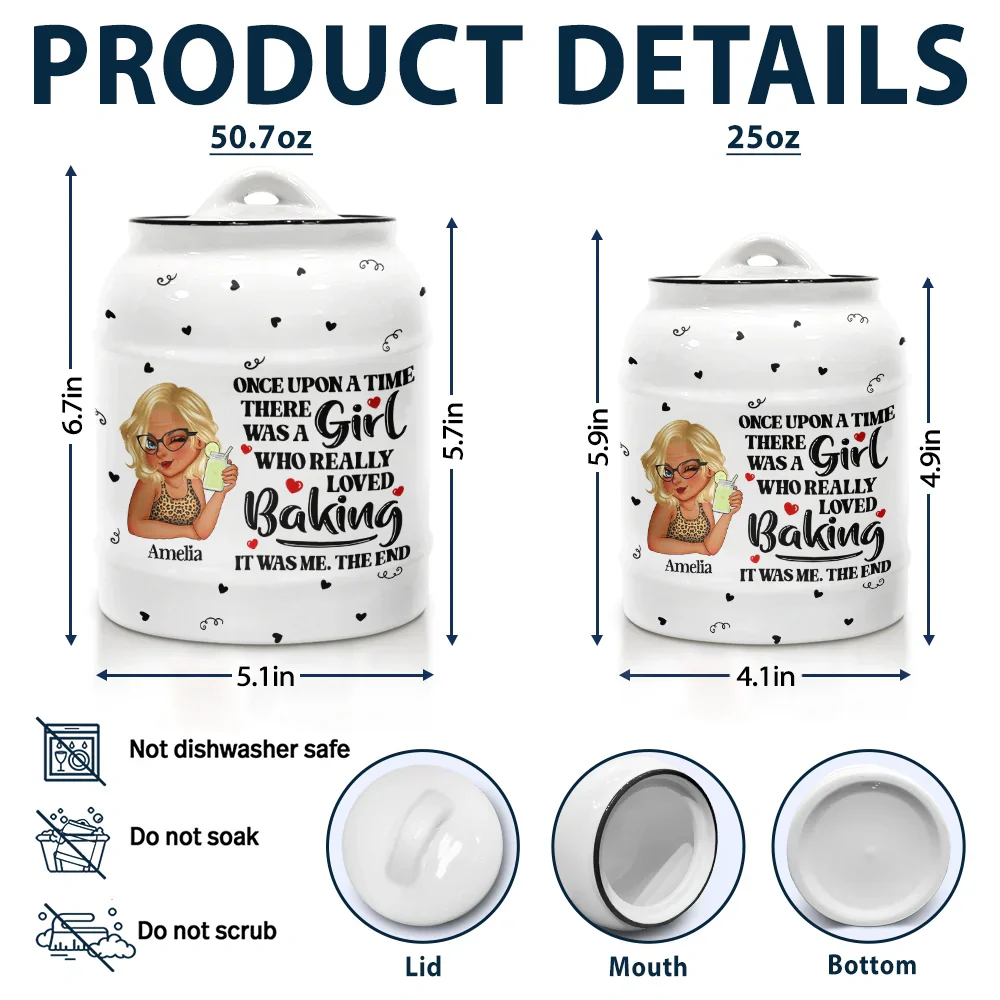 Just A Girl Who Loves Baking - Personalized Cookie Jar - Image 5