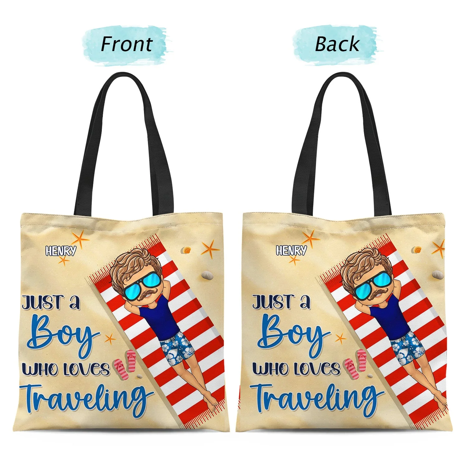 Just A Girl Who Loves Beach Traveling - Birthday Gift For Travel Lovers - Personalized Zippered Canvas Bag - Image 2