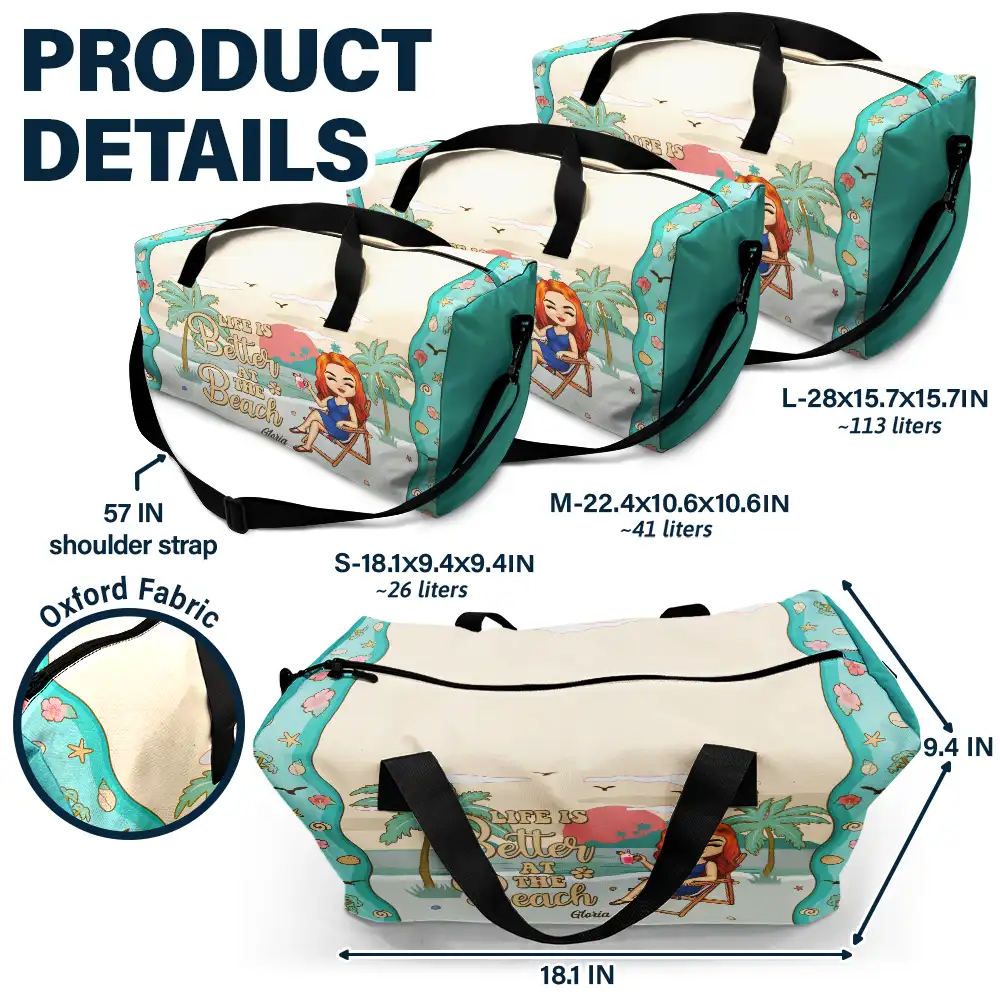 Just A Girl Who Loves Beaches - Personalized Duffle Bag - Image 6