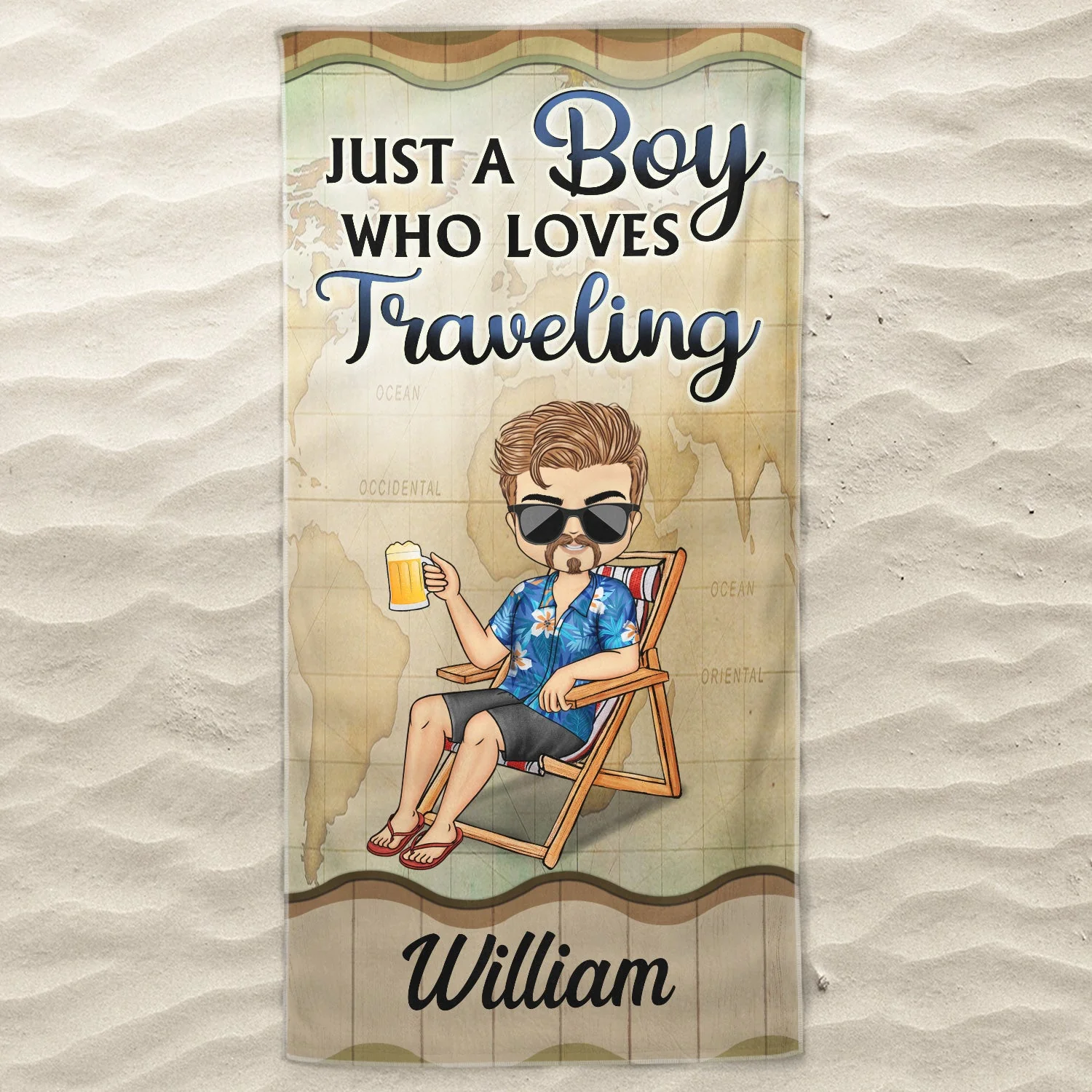 Just A Girl Who Loves Beaches Swimming Picnic Vacation Traveling - Birthday, Funny Gift For Her, Him, Besties, Family - Personalized Custom Beach Towel - Image 3