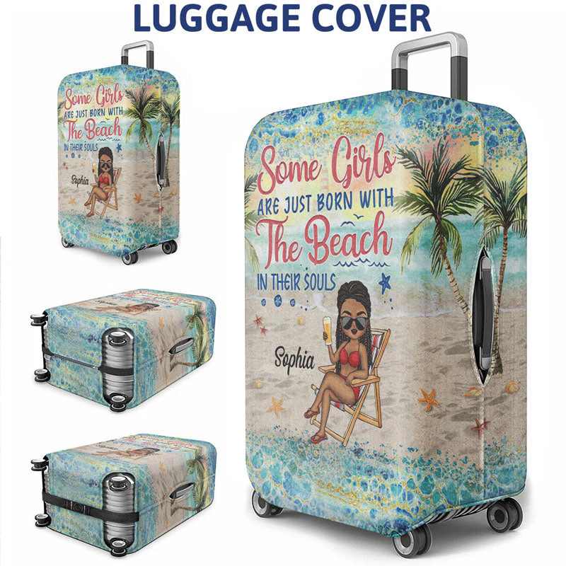 Just A Girl Who Loves Beaches Traveling - Gift For Women - Personalized Custom Luggage Cover - Image 3