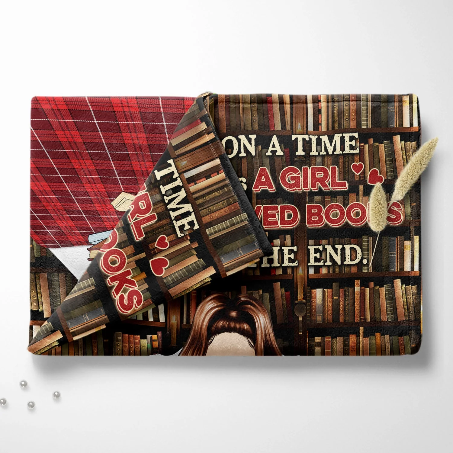 Just A Girl Who Loves Books Bed Sitting - Gift For Book Reading Lovers - Personalized Fleece Blanket - Image 7
