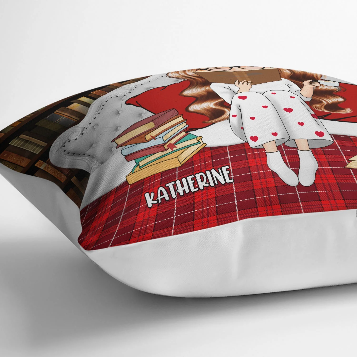 Just A Girl Who Loves Books Bed Sitting - Gift For Book Reading Lovers - Personalized Pillow - Image 3