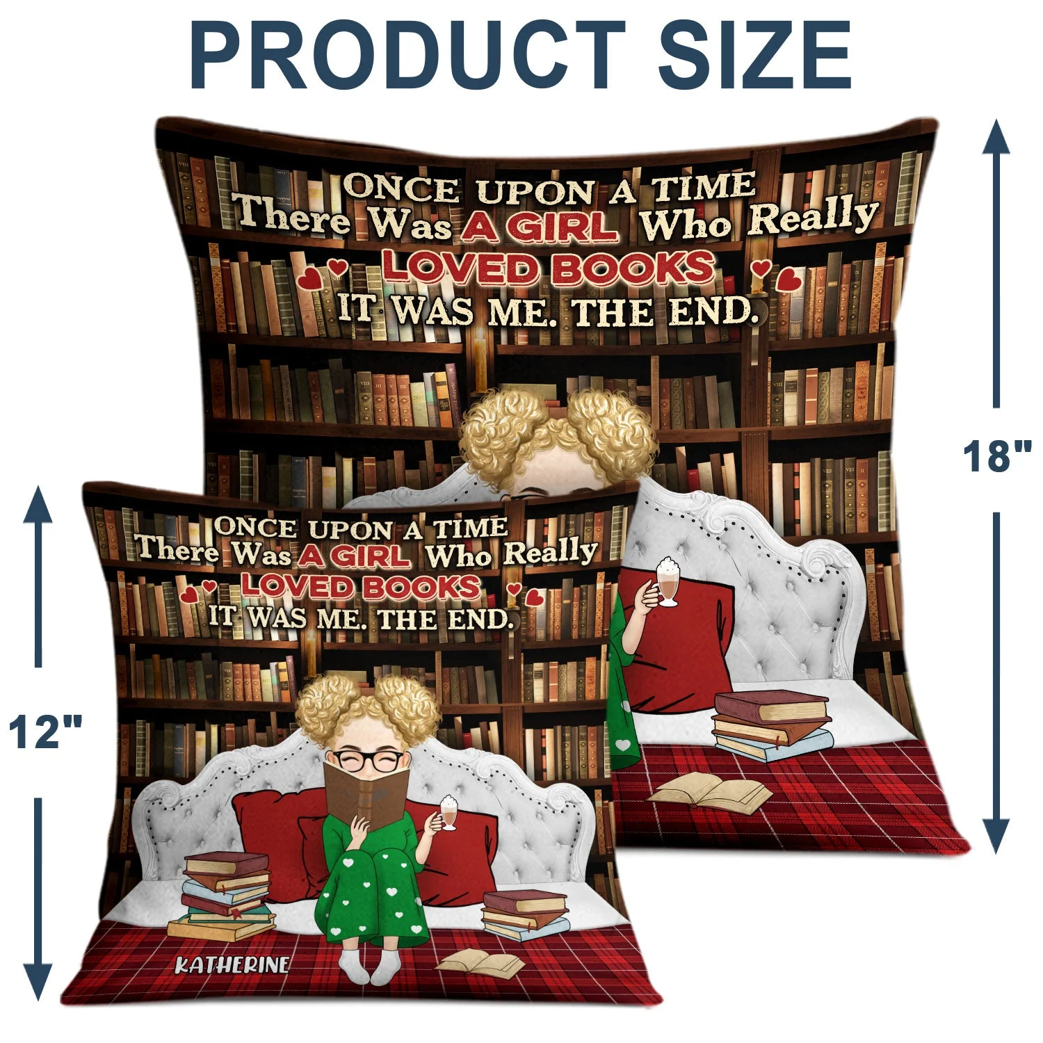 Just A Girl Who Loves Books Bed Sitting - Gift For Book Reading Lovers - Personalized Pillow - Image 4