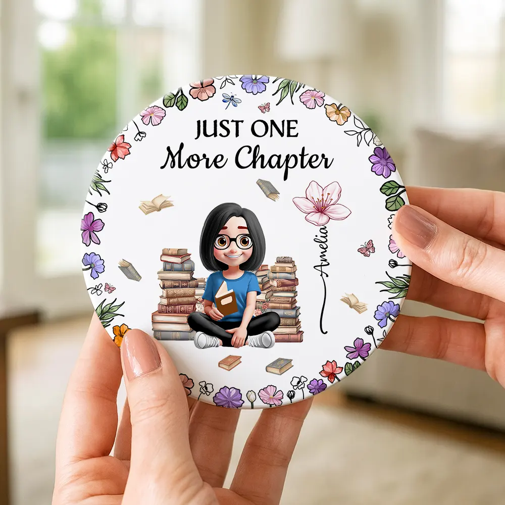 Just A Girl Who Loves Books Birth Flower - Personalized Ceramic Coaster - Image 4