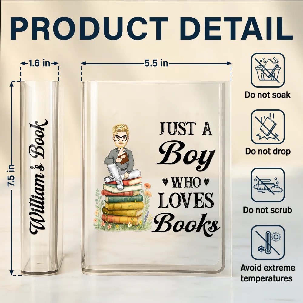 Just A Girl Who Loves Books - Personalized Acrylic Book Vase - Image 5