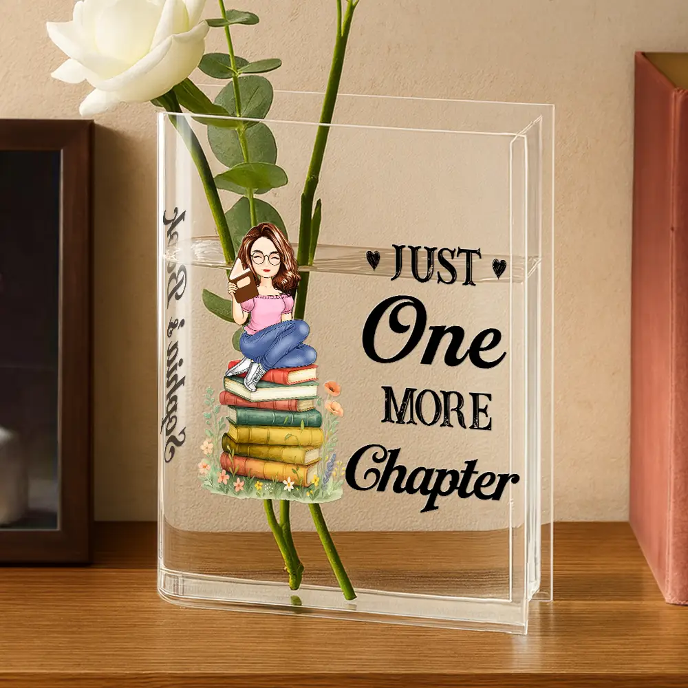Just A Girl Who Loves Books - Personalized Acrylic Book Vase - Image 6