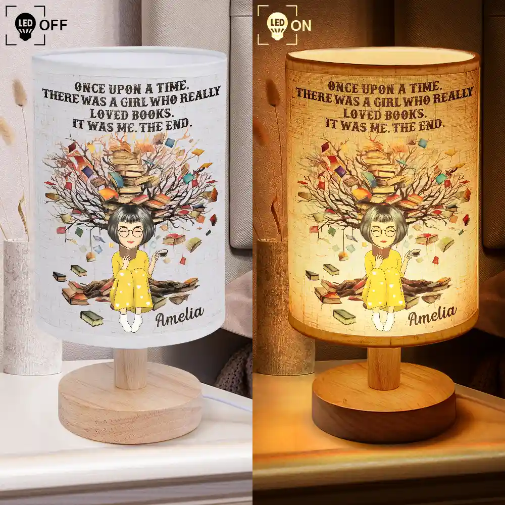 Just A Girl Who Loves Books - Personalized Fabric Lamp - Image 4