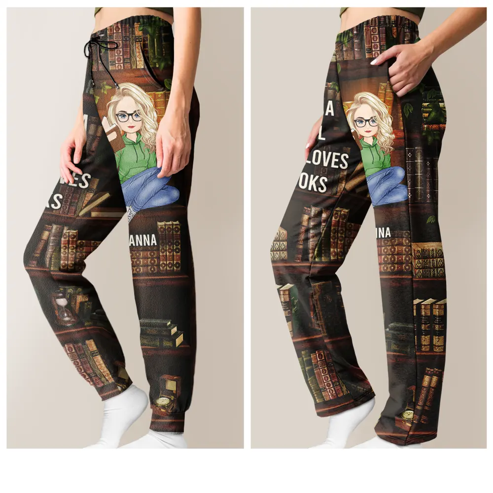Just A Girl Who Loves Books - Personalized Pajama Pants - Image 6