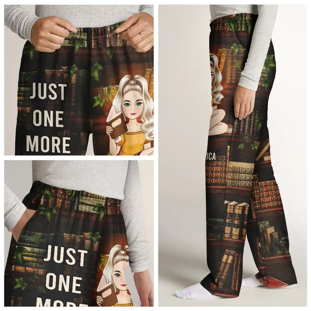 Just A Girl Who Loves Books - Personalized Pajama Pants - Image 7