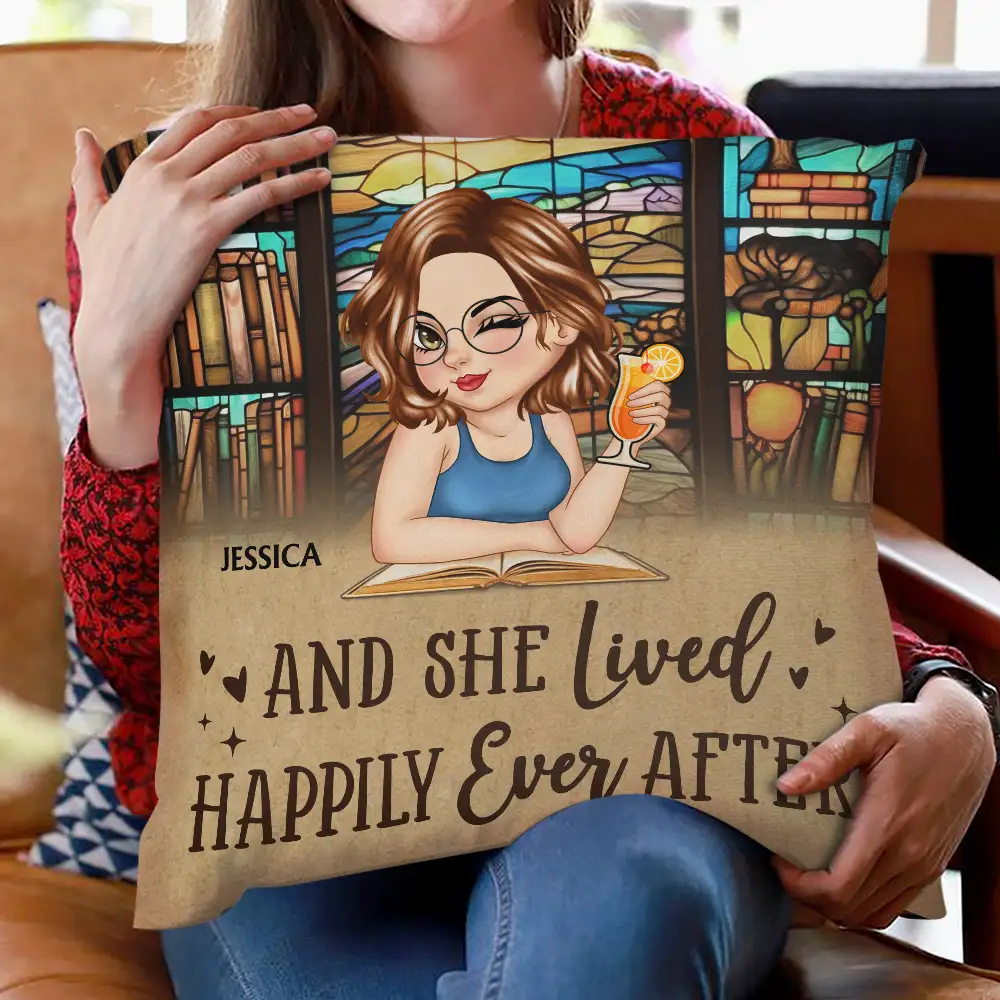 Just A Girl Who Loves Books Reading Lovers - Personalized Pillow - Image 2
