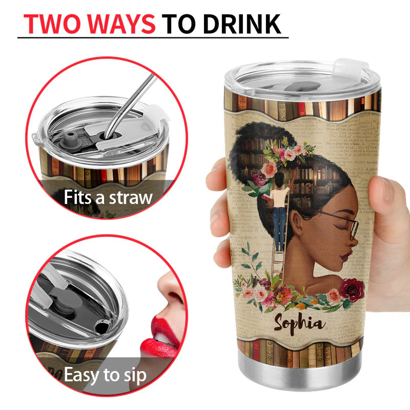 Just A Girl Who Loves Books Reading - Personalized Gift For Book Lovers - Personalized Custom Tumbler - Image 4