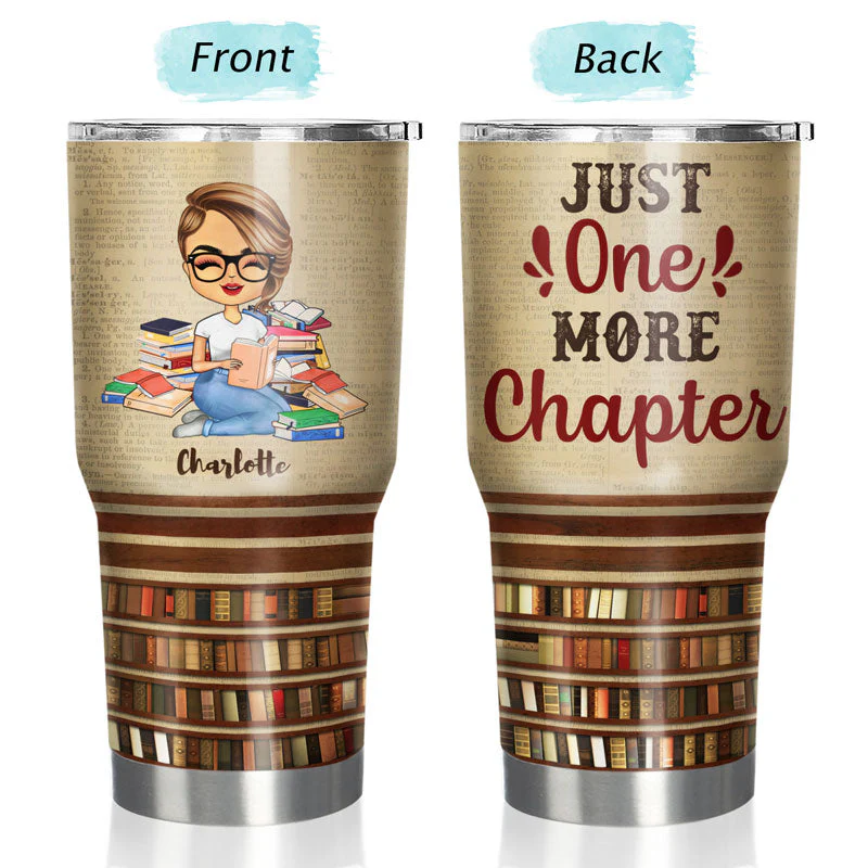 Just A Girl Who Loves Books Reading - Reading Gift - Personalized Custom 30 Oz Tumbler - Image 3
