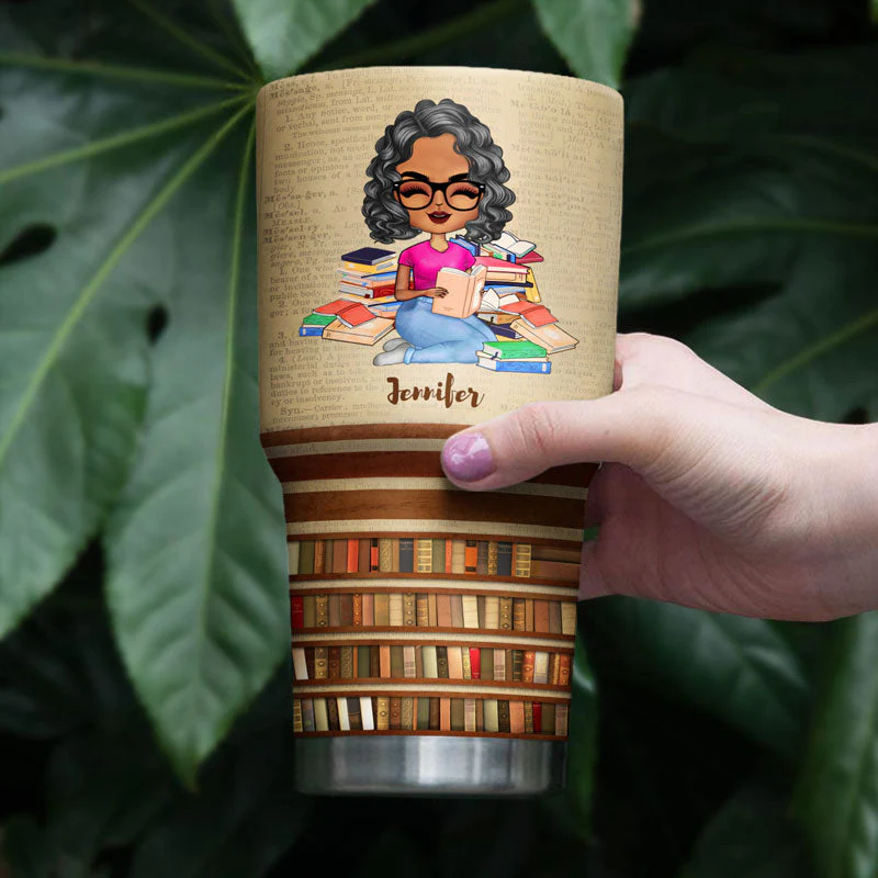 Just A Girl Who Loves Books Reading - Reading Gift - Personalized Custom 30 Oz Tumbler - Image 4