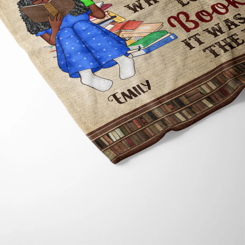 Just A Girl Who Loves Books Reading Vintage - Gift For Book Lovers - Personalized Custom Fleece Blanket - Image 3