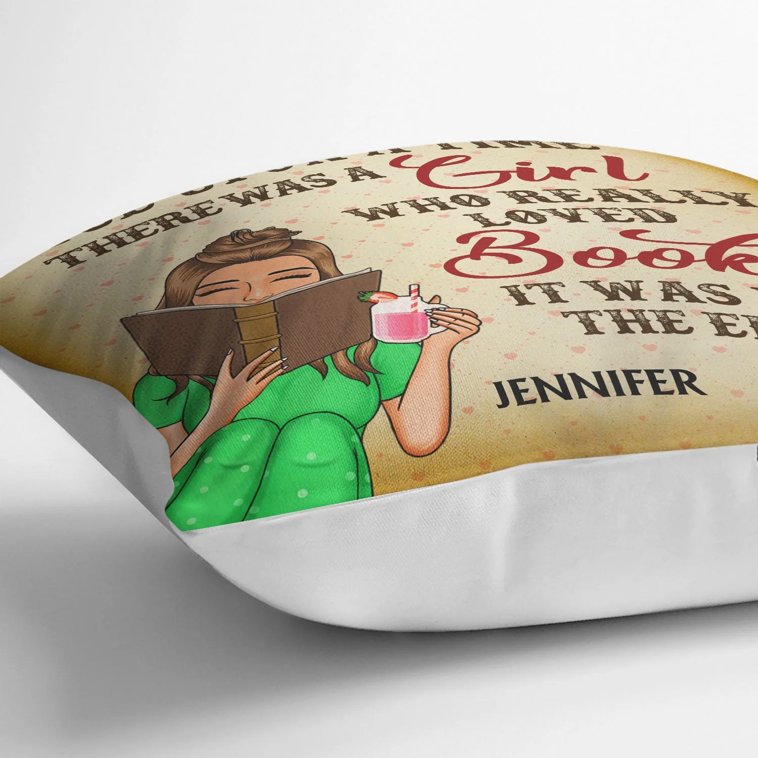 Just A Girl Who Loves Books Vintage - Gift For Reading Lovers, Nerd - Personalized Custom Pillow - Image 3