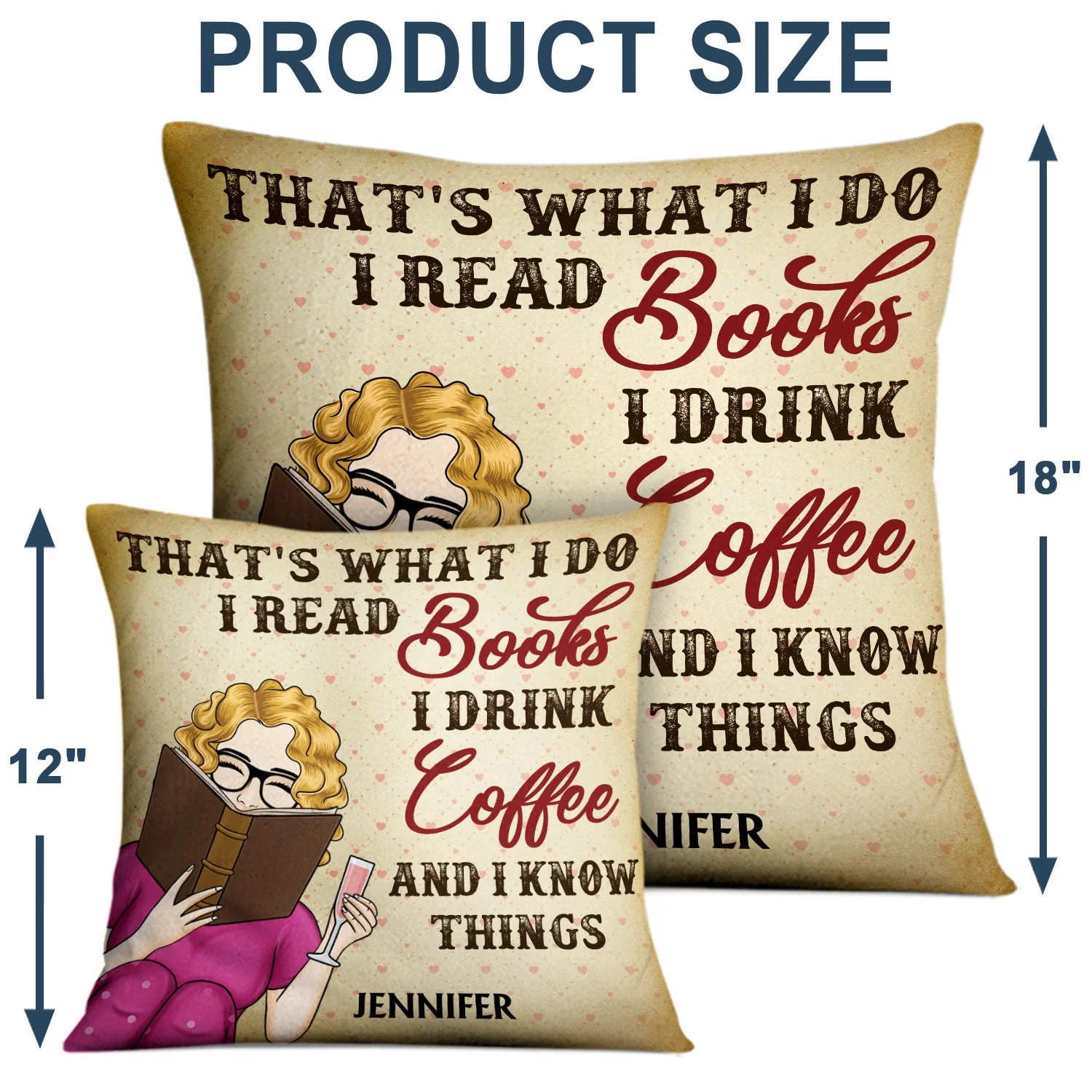 Just A Girl Who Loves Books Vintage - Gift For Reading Lovers, Nerd - Personalized Custom Pillow - Image 4