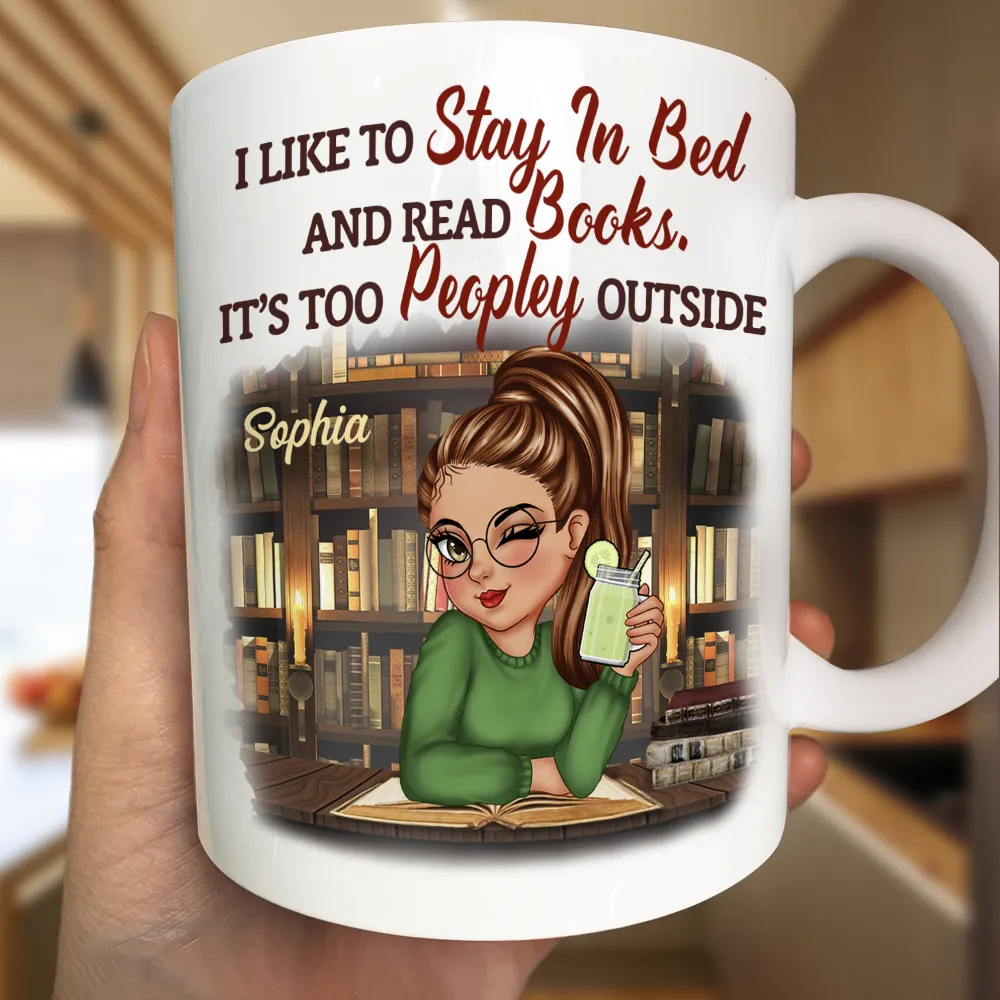 Just A Girl Who Loves Books Women - Personalized Mug - Image 3