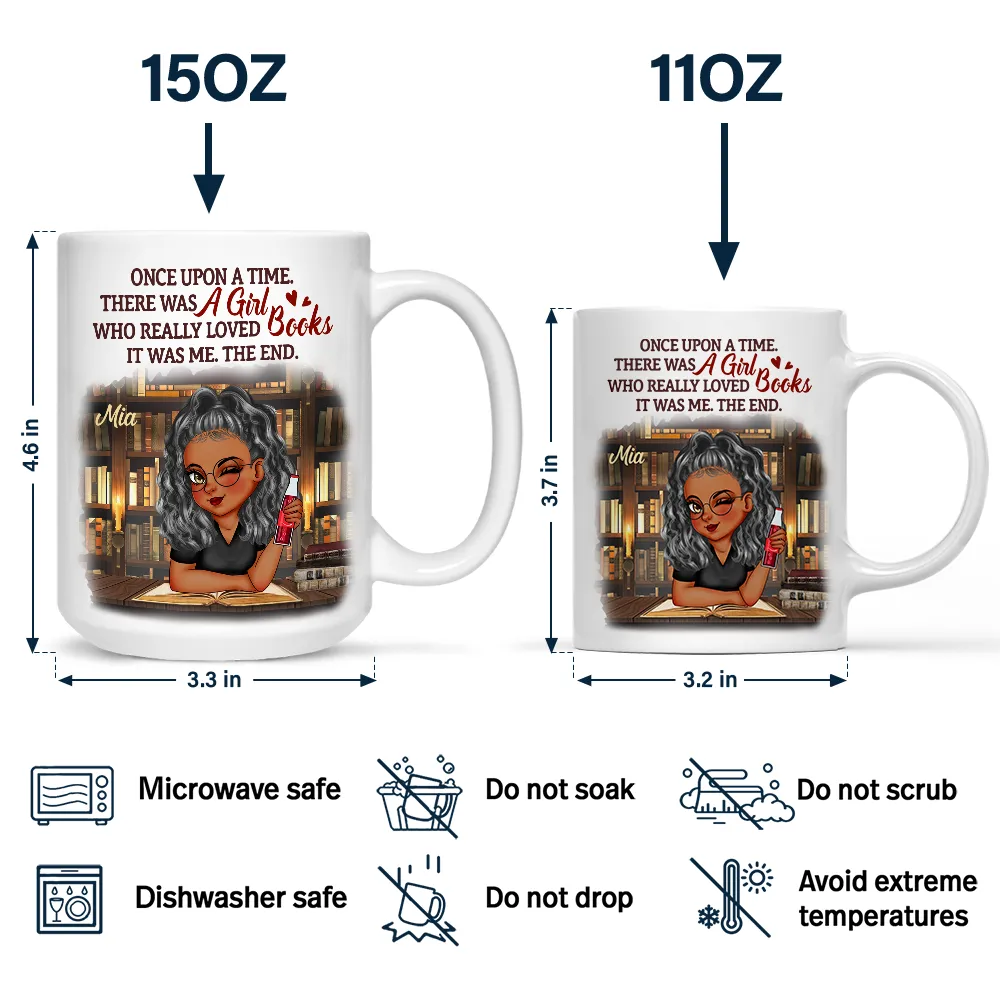 Just A Girl Who Loves Books Women - Personalized Mug - Image 4